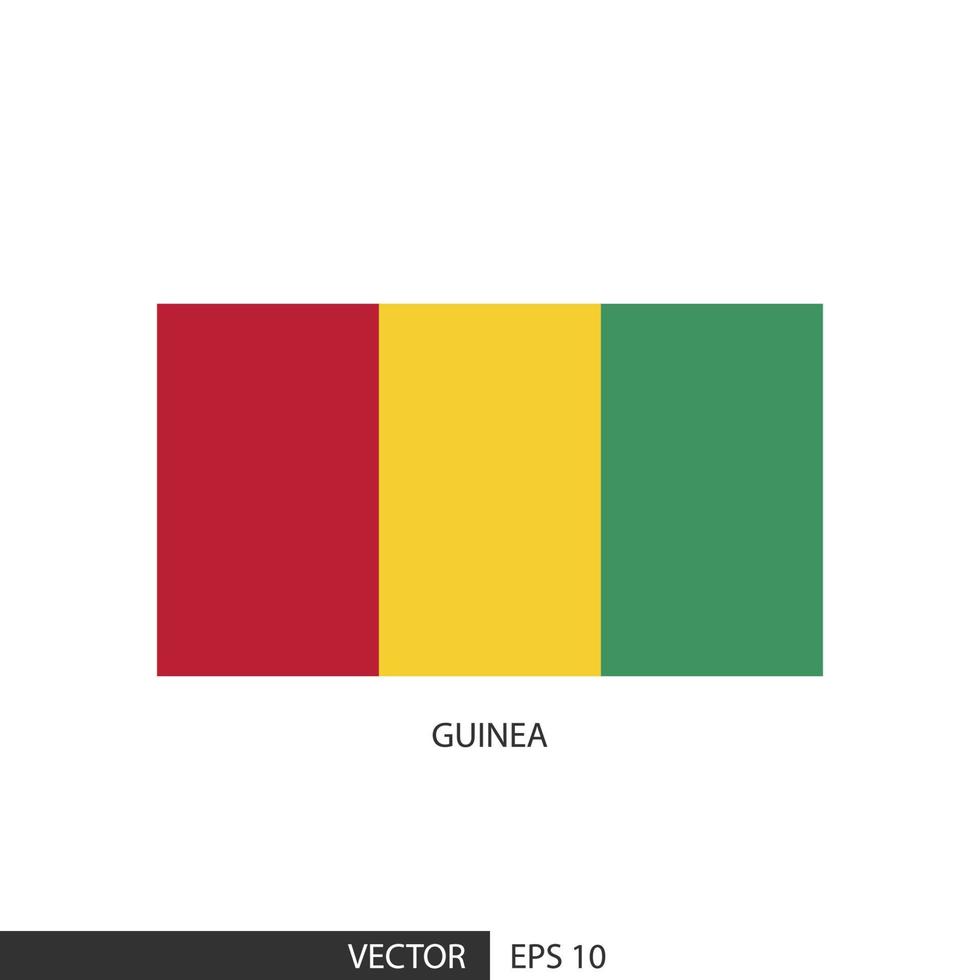 Guinea-Quadrat-Flagge auf weißem Hintergrund und angeben, ist Vektor eps10.