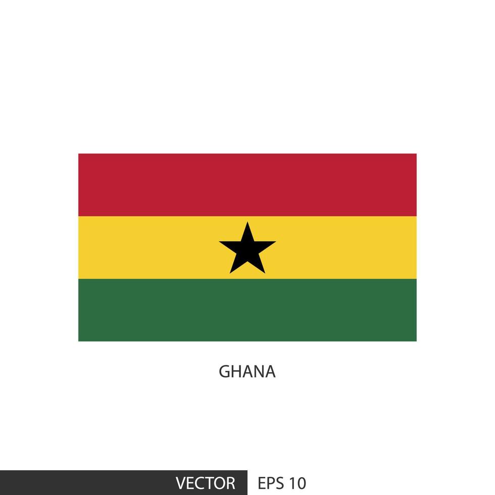 ghana fyrkant flagga på vit bakgrund och specificera är vektor eps10.