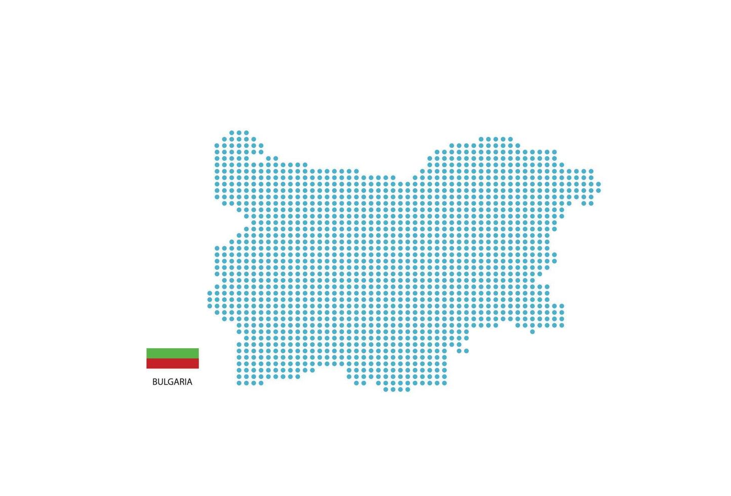 bulgarien Karta design blå cirkel, vit bakgrund med bulgarien flagga. vektor