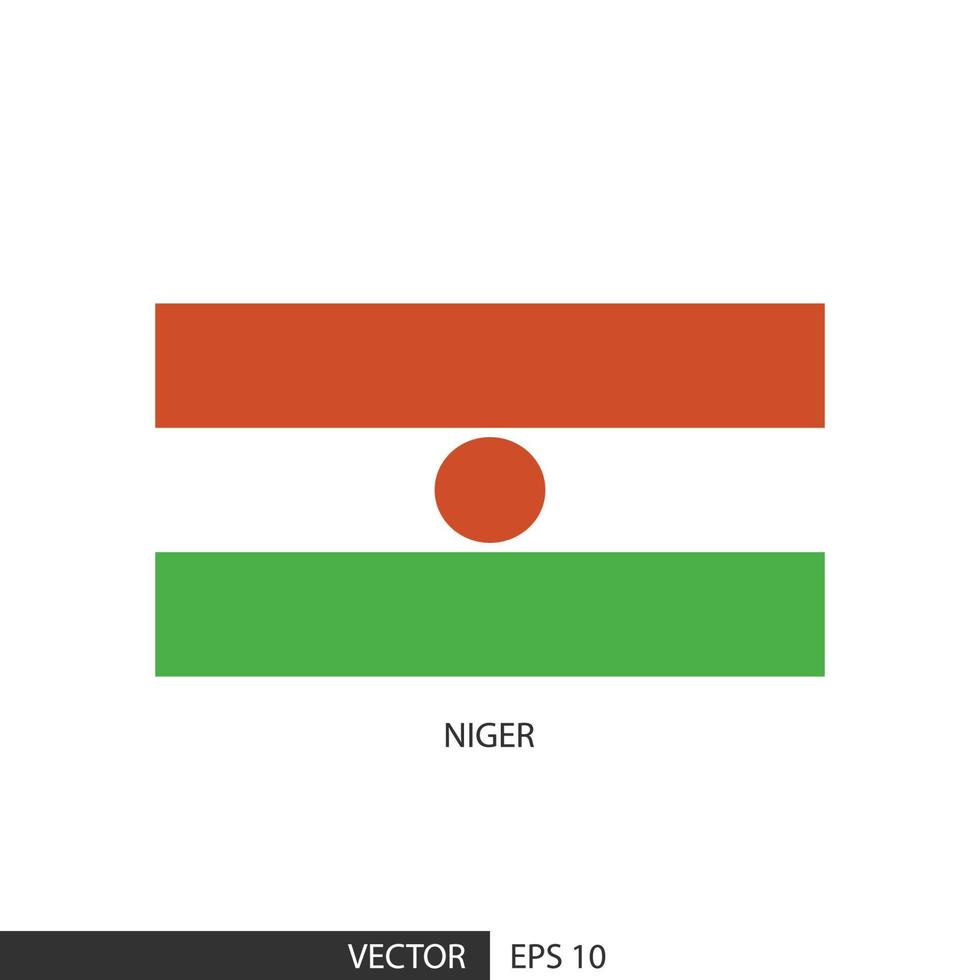 niger fyrkant flagga på vit bakgrund och specificera är vektor eps10.