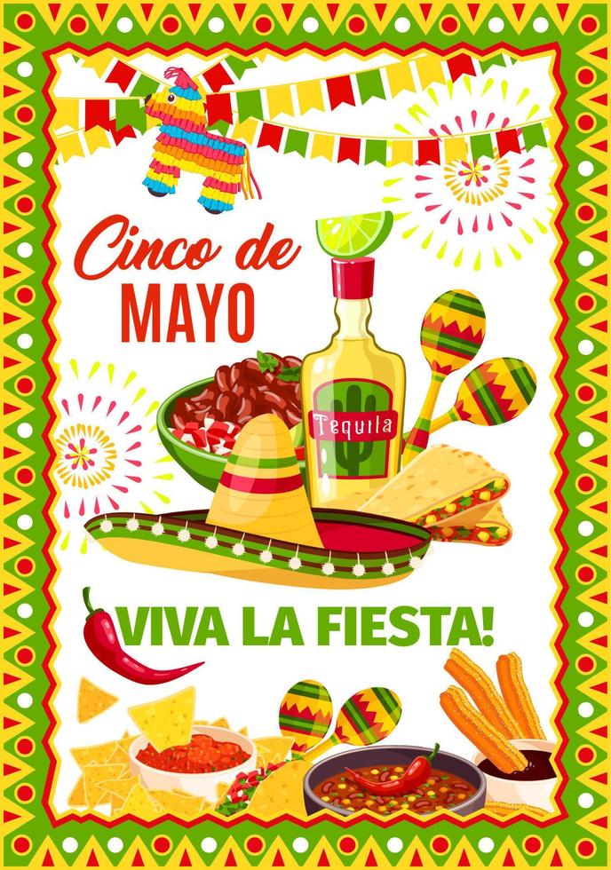 Cinco de Mayo mexikanische Vektor-Fiesta-Grußkarte vektor