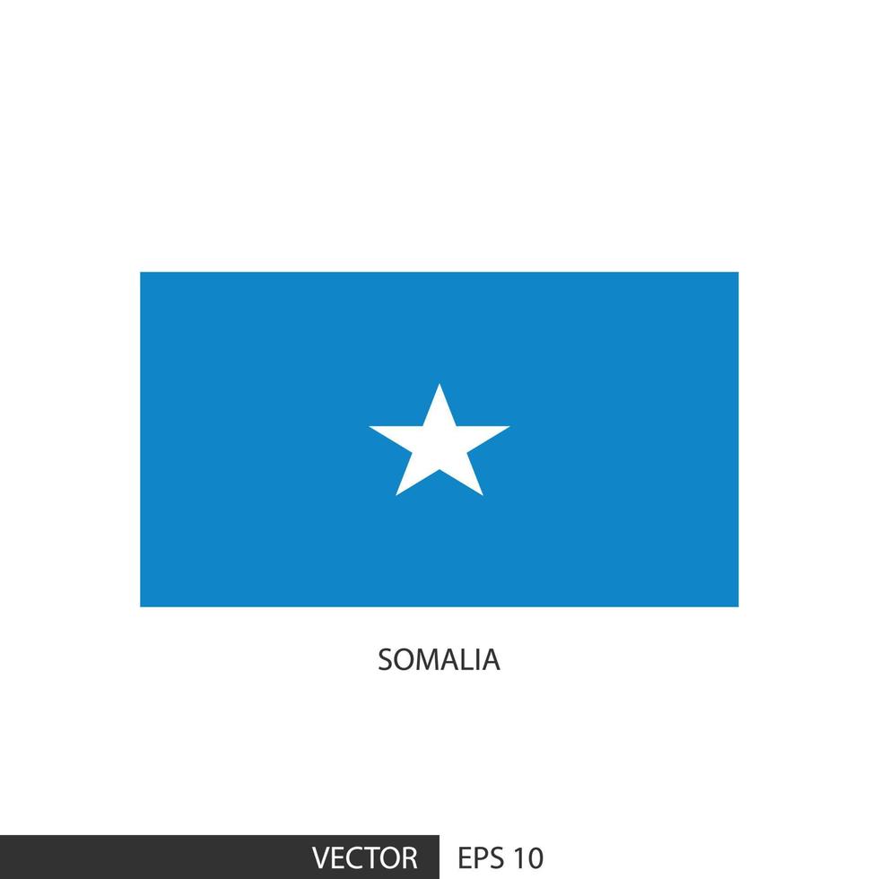 somalia-quadratische flagge auf weißem hintergrund und angeben ist vektor eps10.