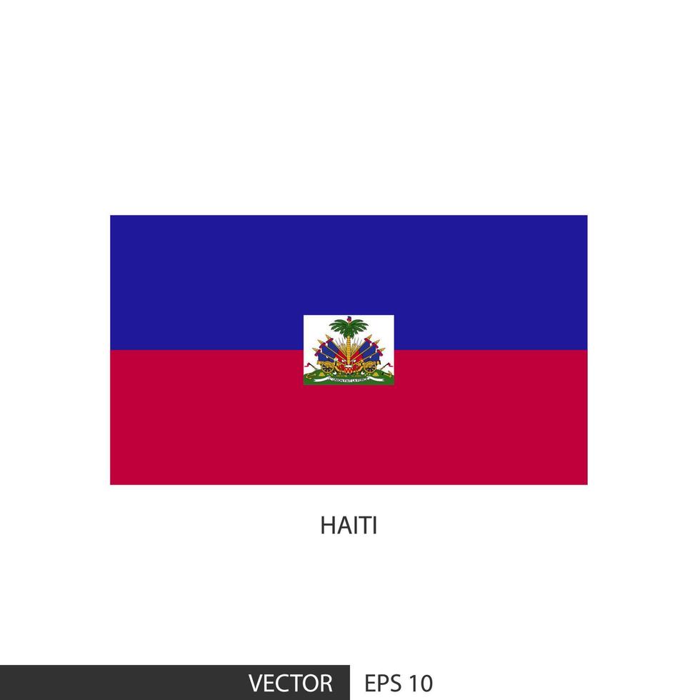 haiti-quadratische flagge auf weißem hintergrund und angeben ist vektor eps10.