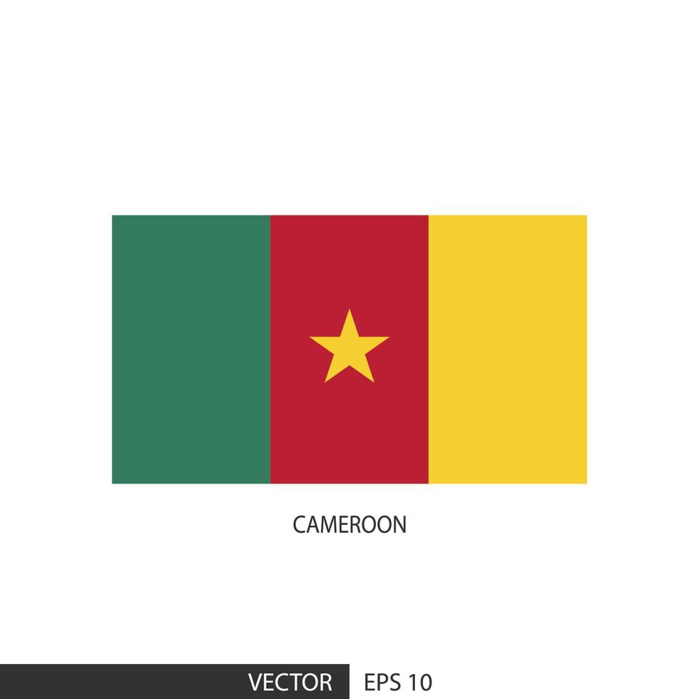 kamerun quadratische flagge auf weißem hintergrund und angeben ist vektor eps10.