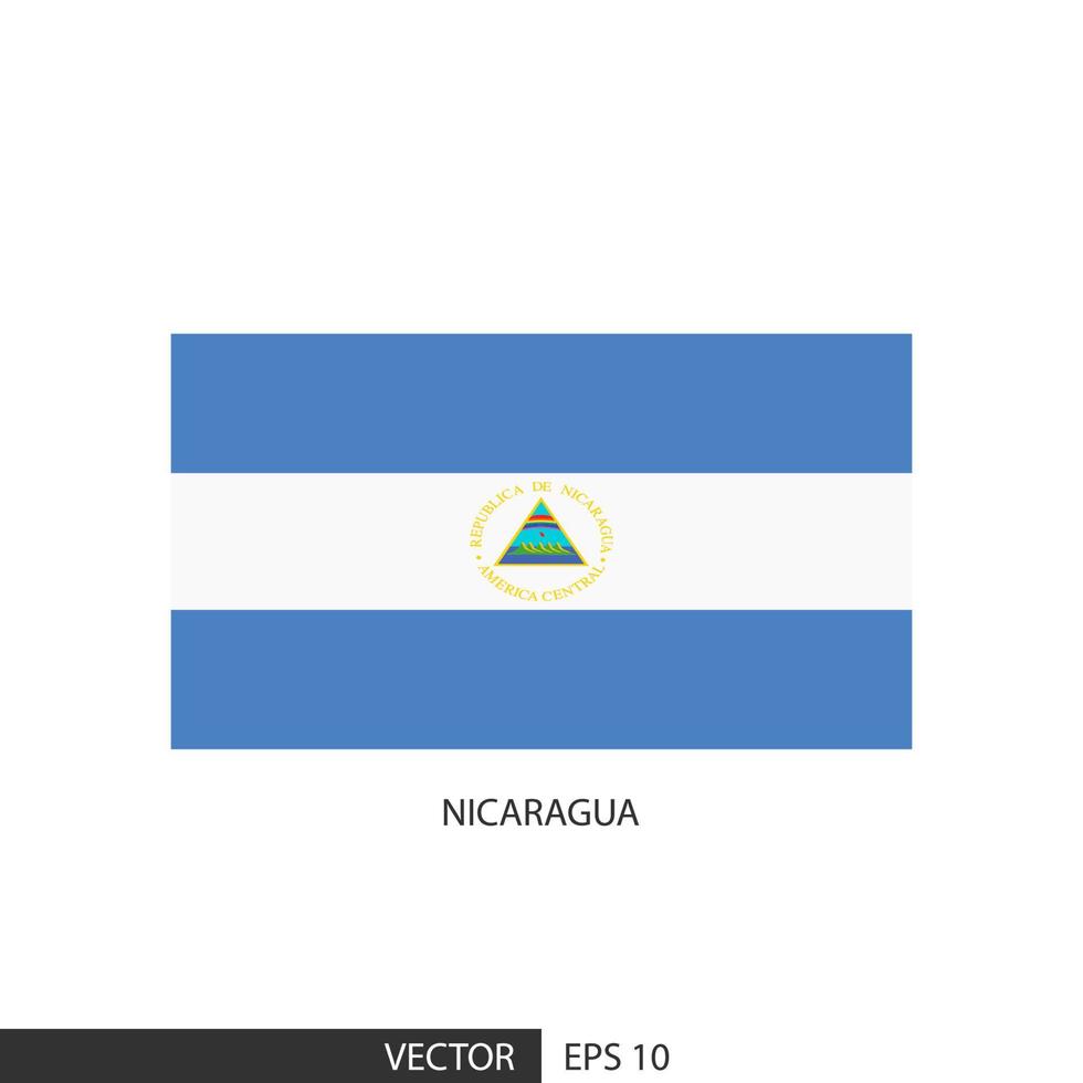 Nicaragua quadratische Flagge auf weißem Hintergrund und angeben, ist Vektor eps10.