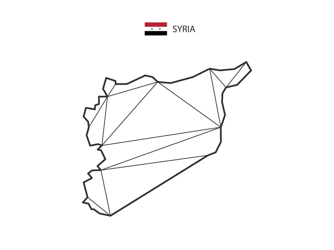 mosaik- trianglar Karta stil av syrien isolerat på en vit bakgrund. abstrakt design för vektor. vektor