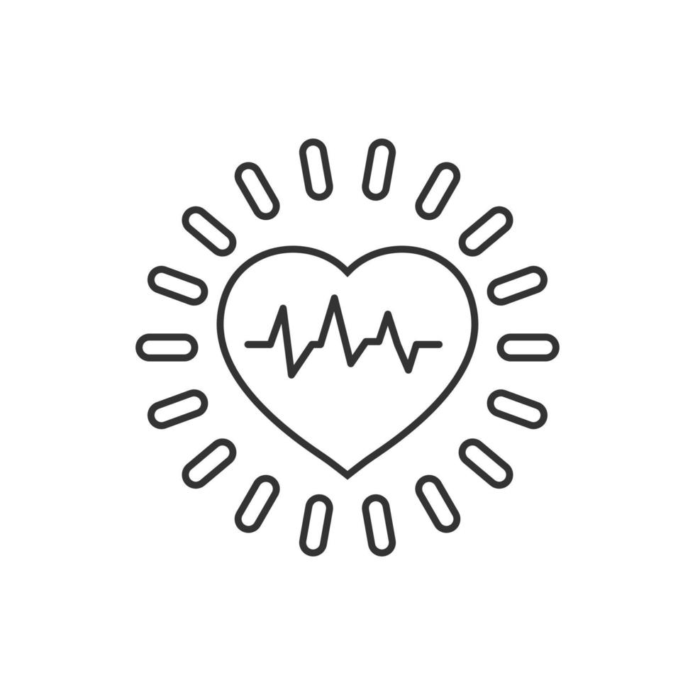 arteriell blod tryck ikon i platt stil. hjärtslag övervaka vektor illustration på isolerat bakgrund. puls diagnos tecken företag begrepp.