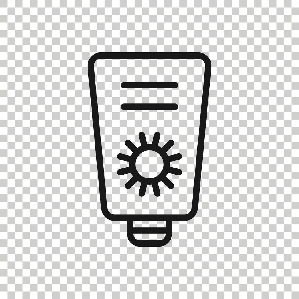 Sonnenschutz-Symbol im flachen Stil. Sonnencreme-Vektorillustration auf weißem, isoliertem Hintergrund. spf Pflege Geschäftskonzept. vektor