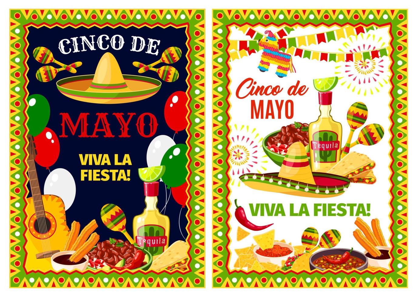 mexikansk cinco de mayo Semester hälsning baner vektor