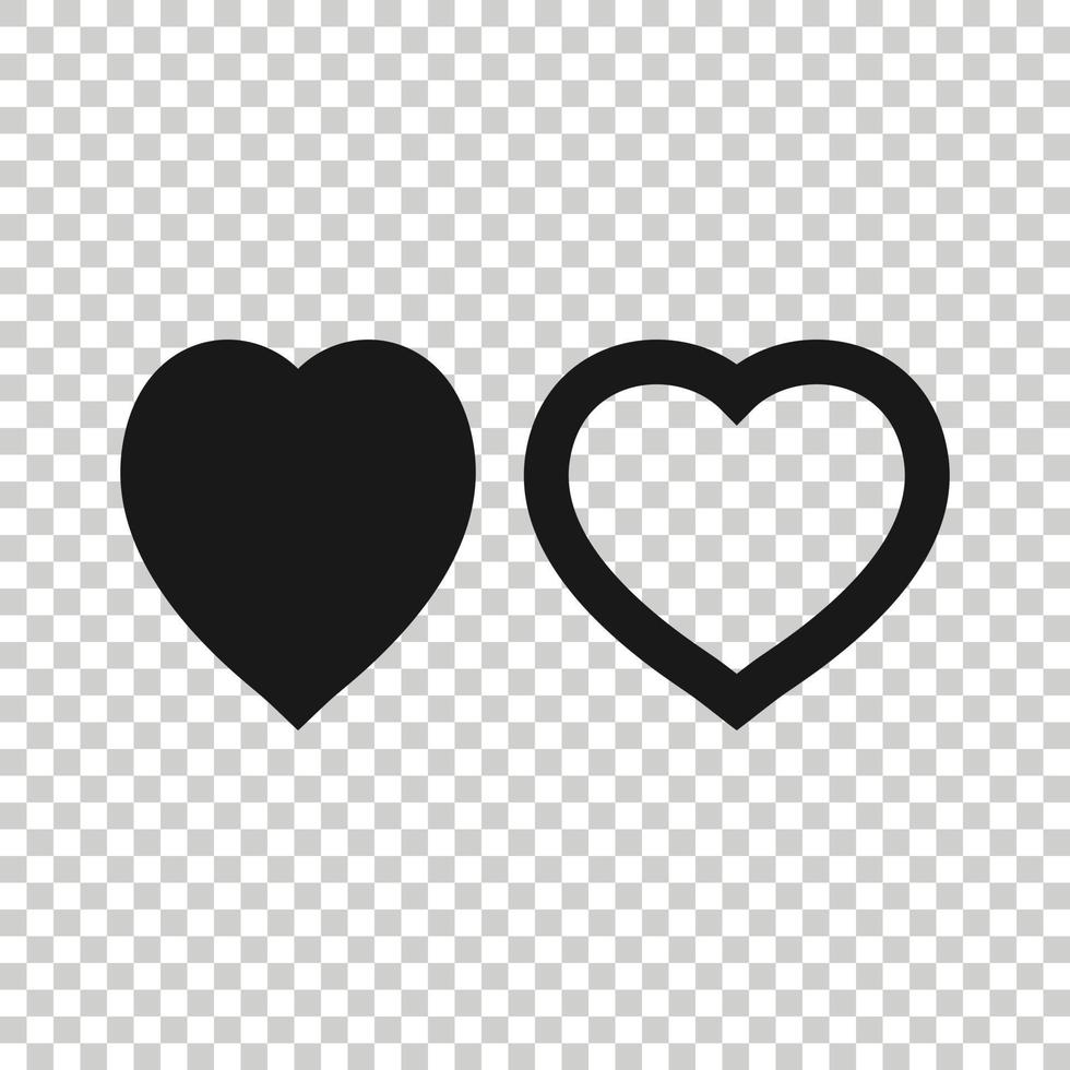 hjärta ikon i platt stil. kärlek vektor illustration på vit isolerat bakgrund. romantisk företag begrepp.