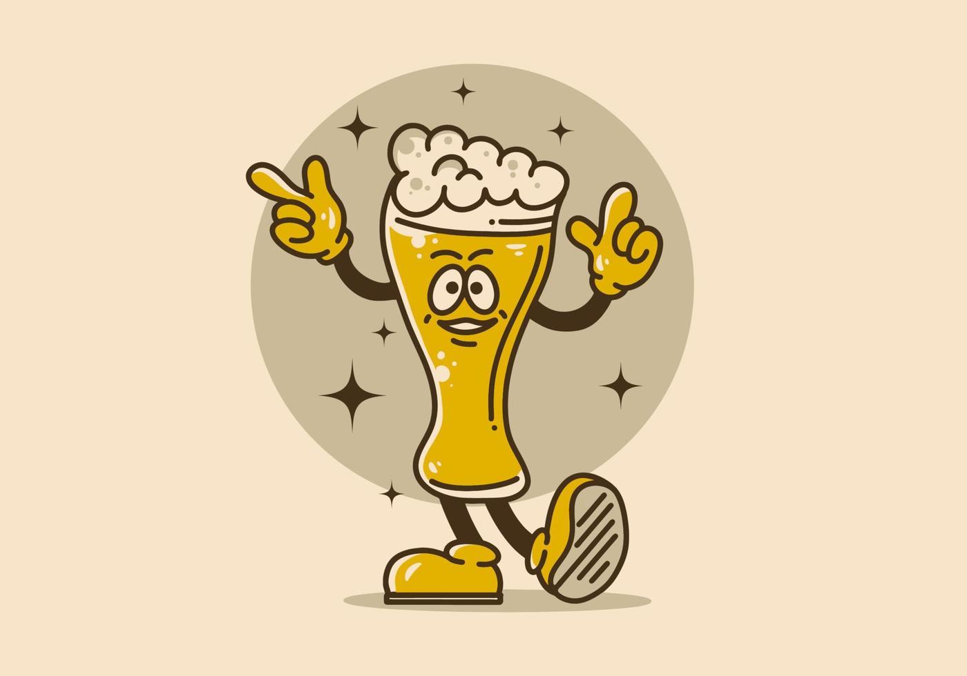 illustration design av öl glas med händer och fötter vektor
