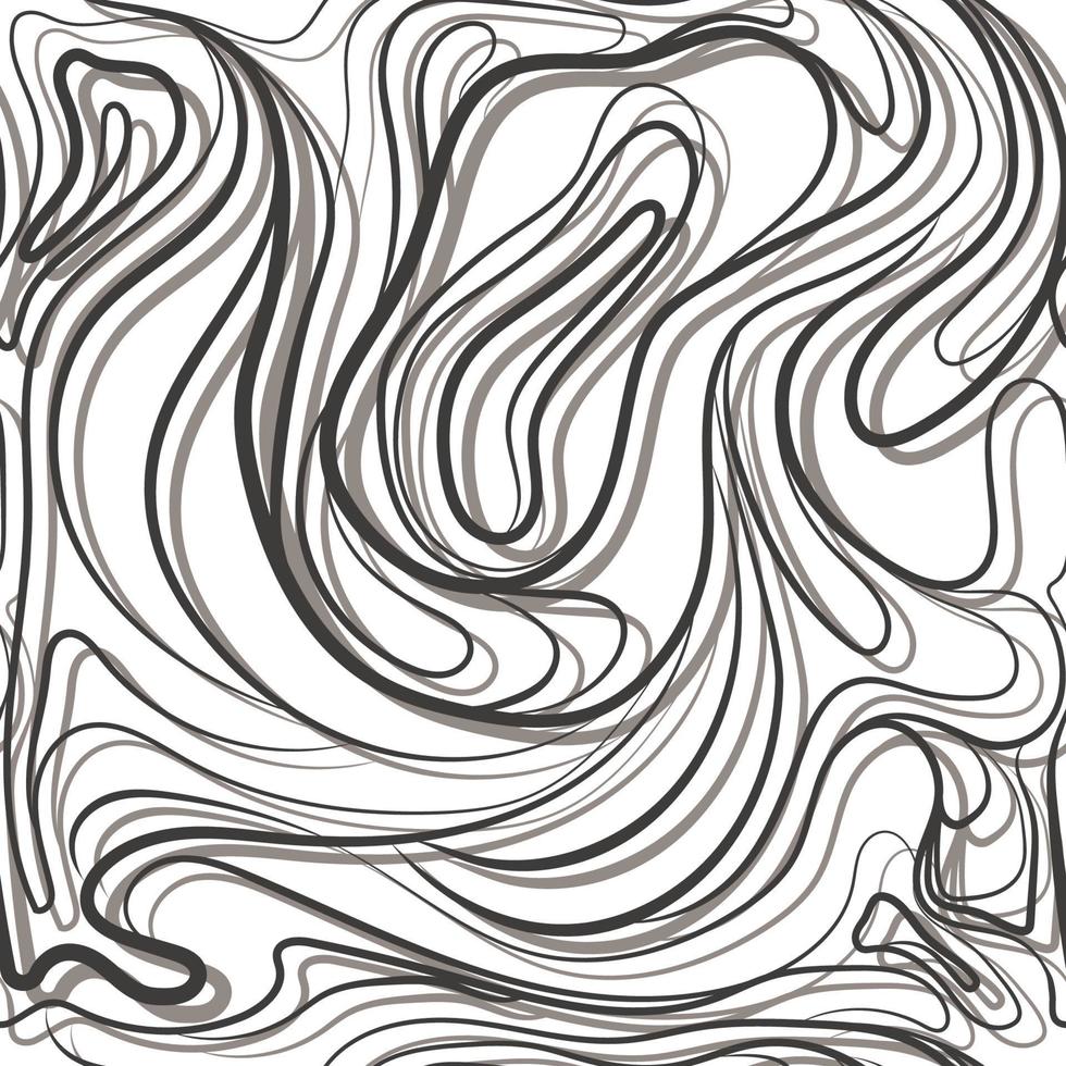 verzerrte wellenförmige Linien optische Täuschung nahtlose Mustervektorillustration. abstrakter, nahtloser Hintergrund mit lockigen, fließenden Linien, monochrome, gestreifte, wellige Textur. vektor