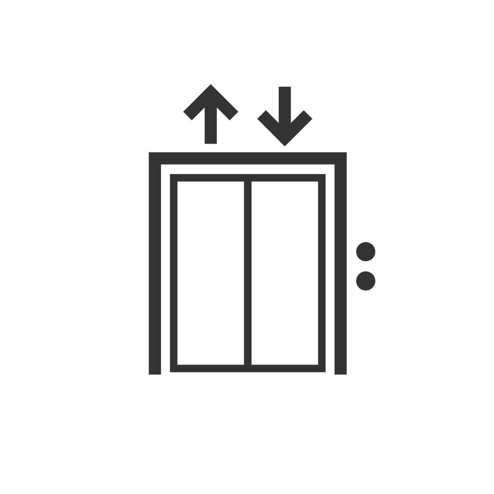 Aufzugssymbol im flachen Stil. heben Sie Vektorillustration auf weißem getrenntem Hintergrund an. Geschäftskonzept für die Personenbeförderung. vektor