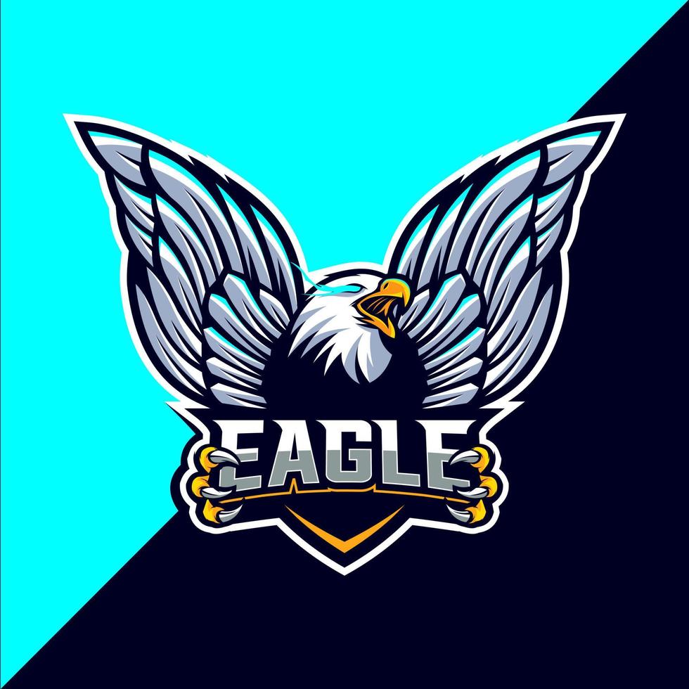 adler-maskottchen-esport-logo-design vektor