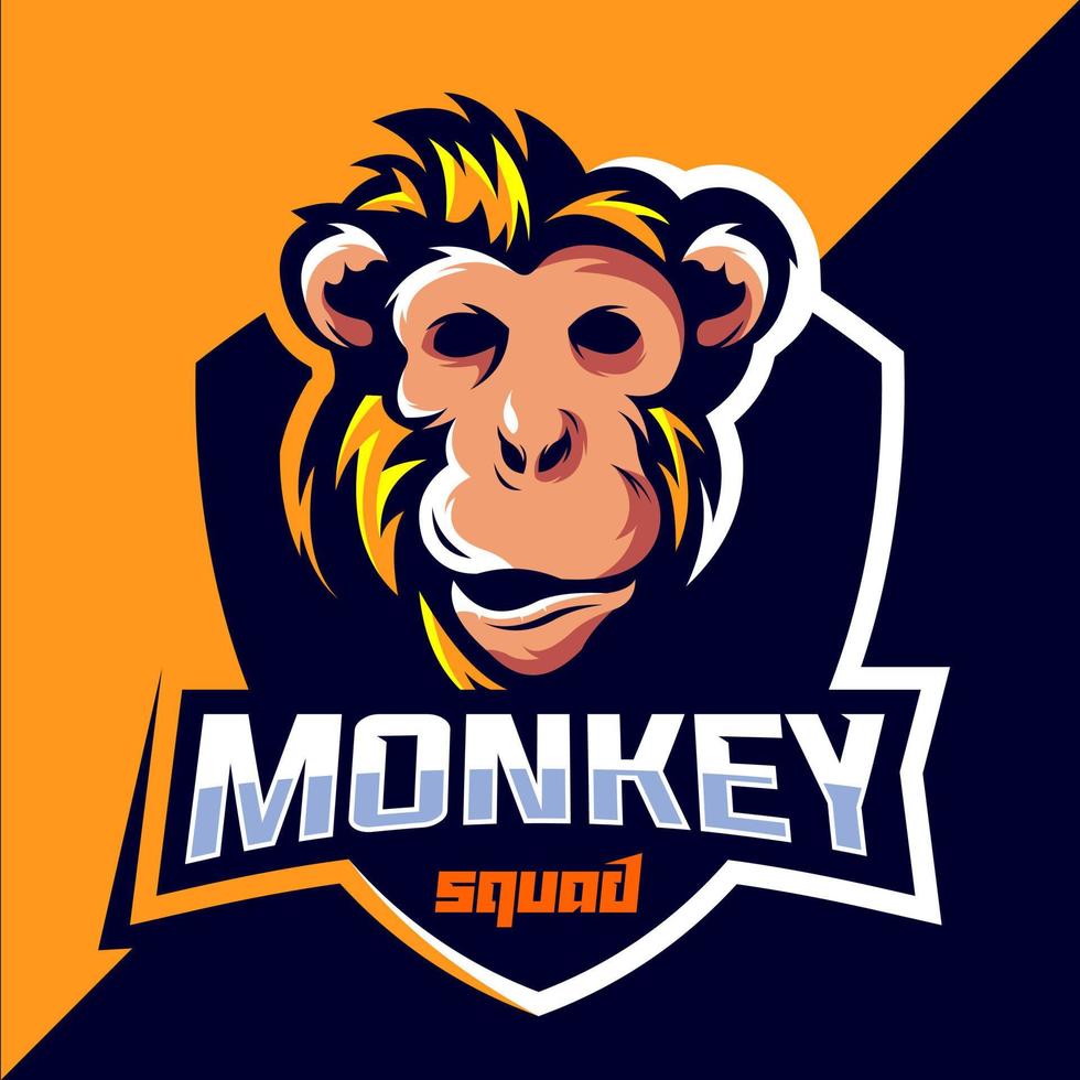 Monkey Squad Esport-Logo-Design vektor