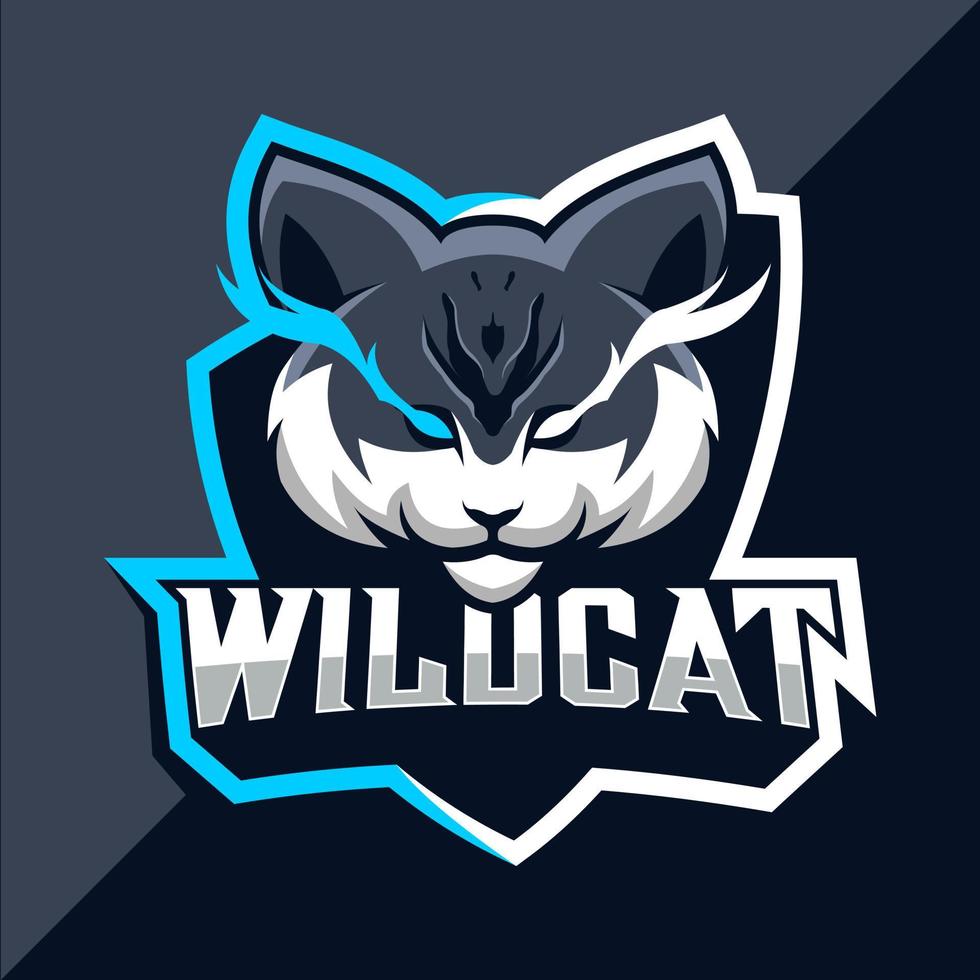 vildkatter maskot esport logotyp design vektor