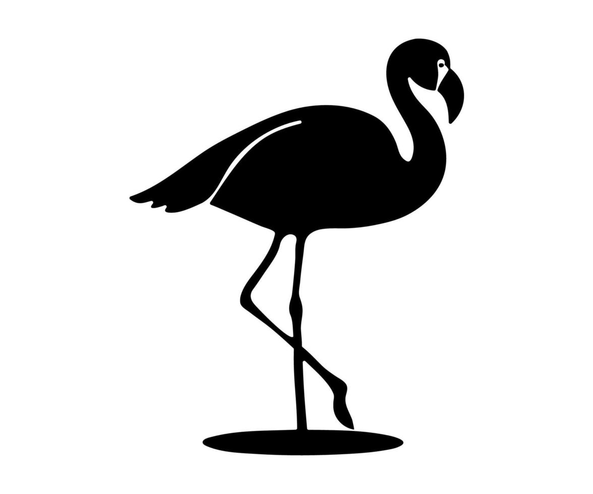 schwarz-weißes Flamingo-Logo vektor