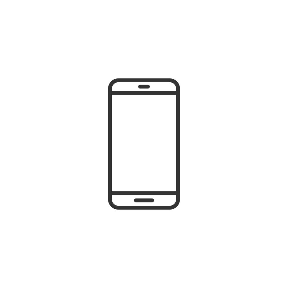 smartphone tom skärm ikon i platt stil. mobil telefon vektor illustration på vit isolerat bakgrund. telefon företag begrepp.