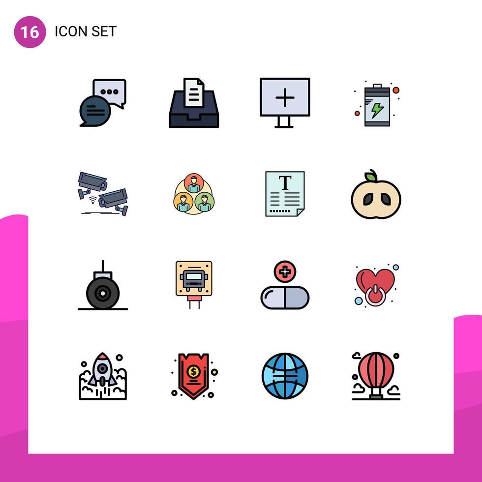 16 kreativ ikoner modern tecken och symboler av teknologi säkerhet virus kamera enhet redigerbar kreativ vektor design element