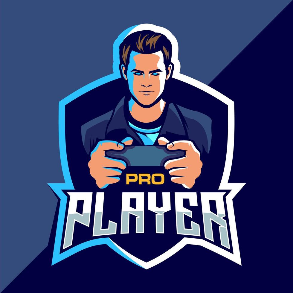 Logo-Design für Pro-Player-Esports-Spiele vektor