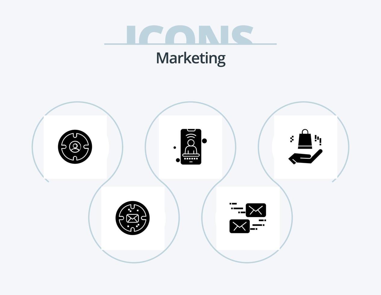 Marketing-Glyphen-Icon-Pack 5 Icon-Design. und. Signal. Geschäft. Benutzer. Jäger vektor