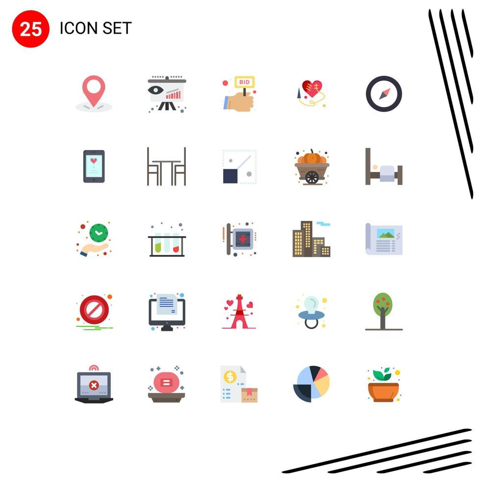 satz von 25 modernen ui symbolen symbole zeichen für app karte konkurrieren kompass gebrochenes herz editierbare vektordesignelemente vektor