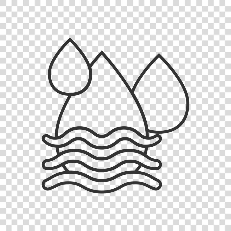 Wassertropfen-Symbol im flachen Stil. flüssige vektorillustration auf weißem lokalisiertem hintergrund. Tröpfchen Geschäftskonzept. vektor