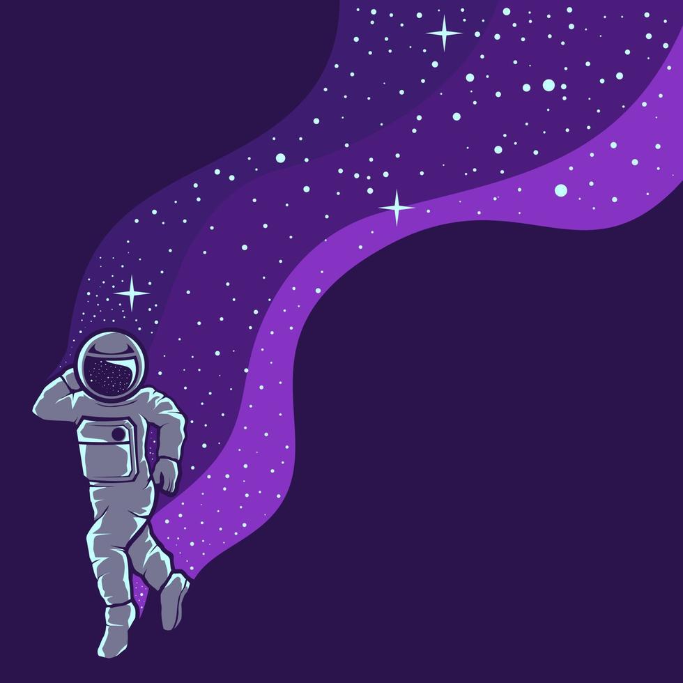 astronauter ha roligt logotyp design illustration vektor