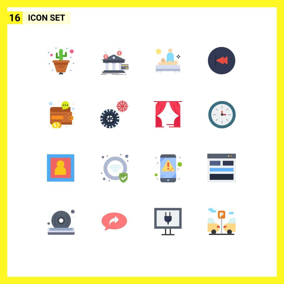 redigerbar vektor linje packa av 16 enkel platt färger av multimedia tillbaka pengar pil massage redigerbar packa av kreativ vektor design element