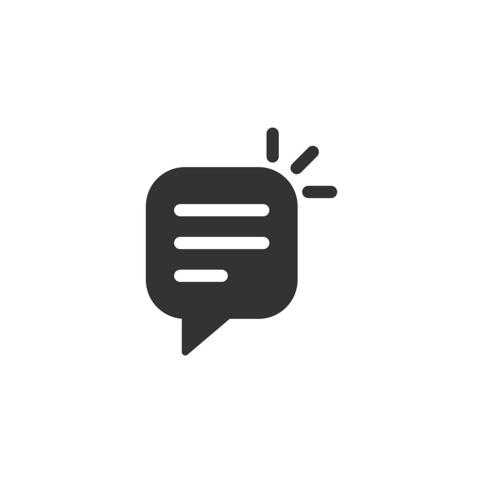 Sprechen Sie das Chat-Schild-Symbol im flachen Stil. Sprechblasen-Vektorillustration auf weißem, isoliertem Hintergrund. Teamdiskussionsschaltfläche Geschäftskonzept. vektor