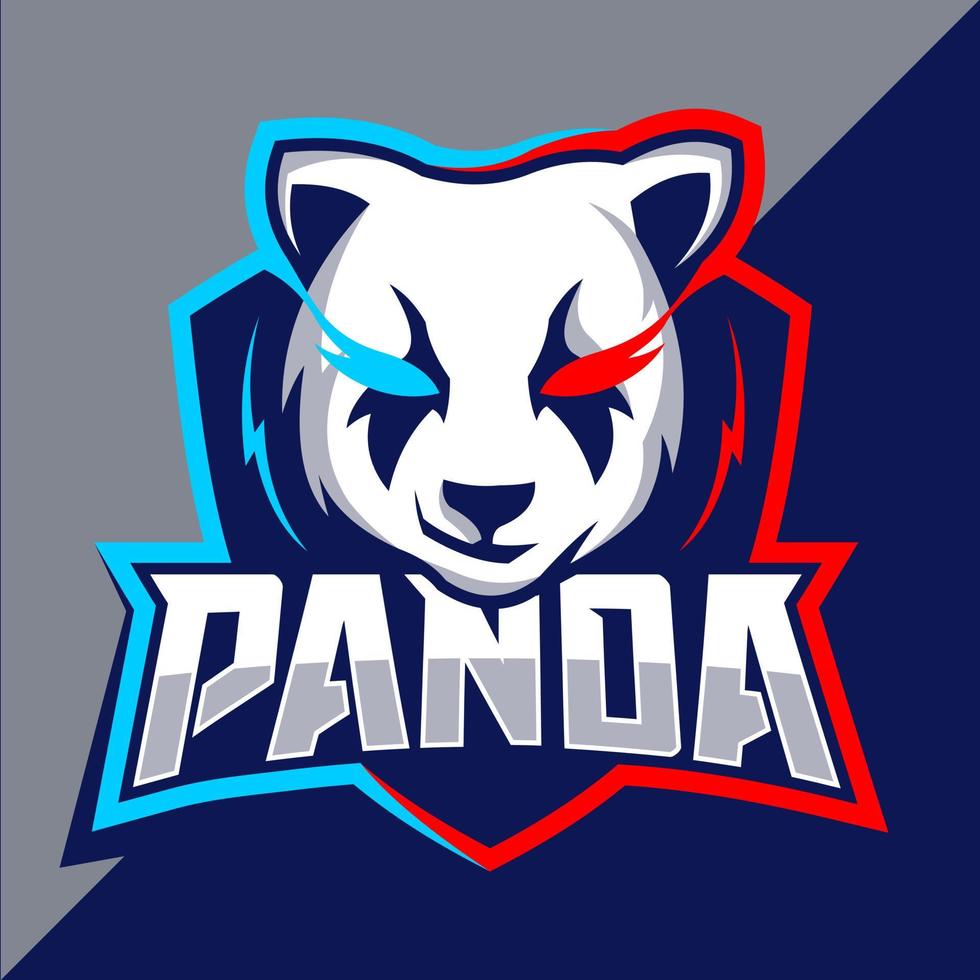 Panda-Maskottchen-Esport-Logo-Design vektor