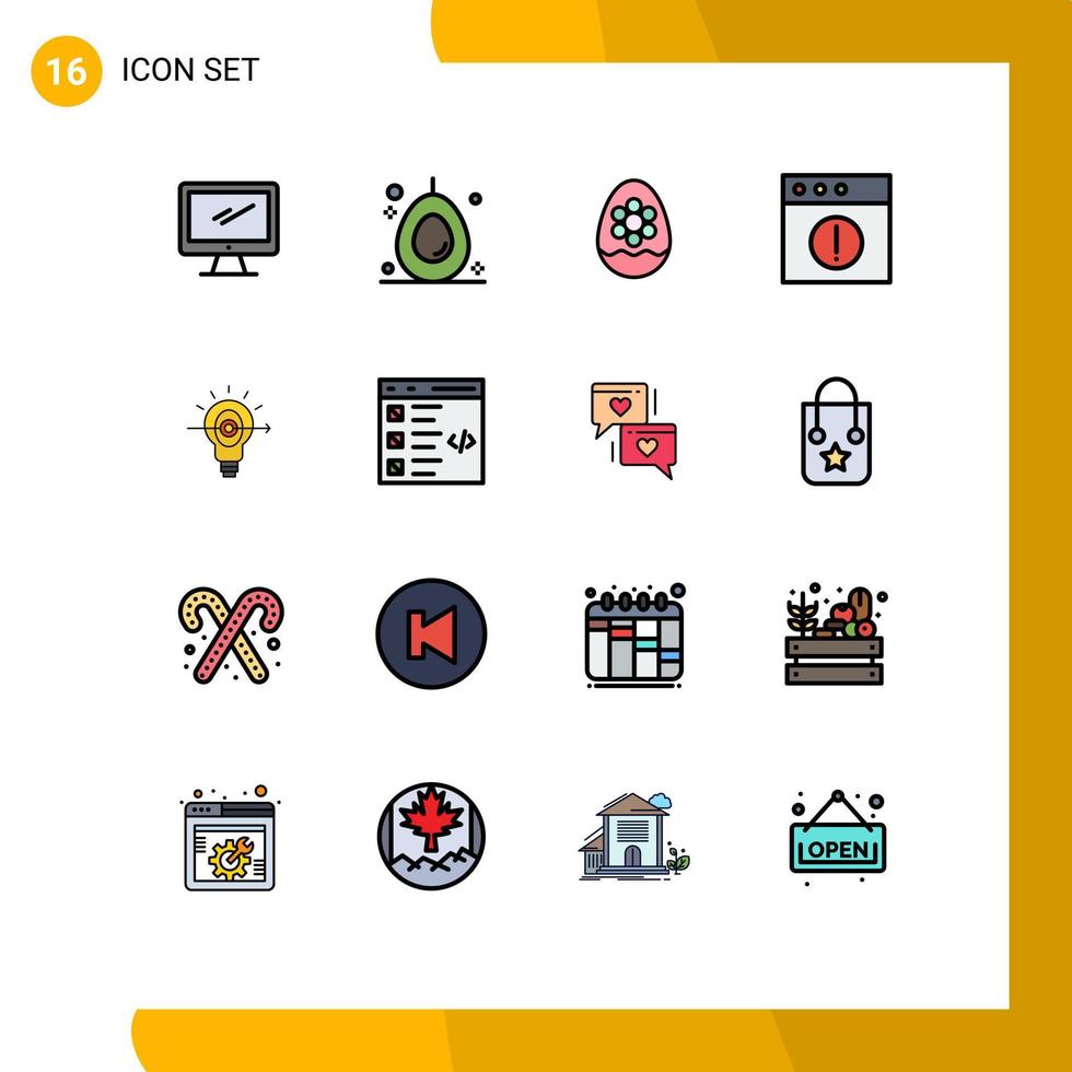packa av 16 kreativ platt Färg fylld rader av Framgång mac ägg app växt redigerbar kreativ vektor design element