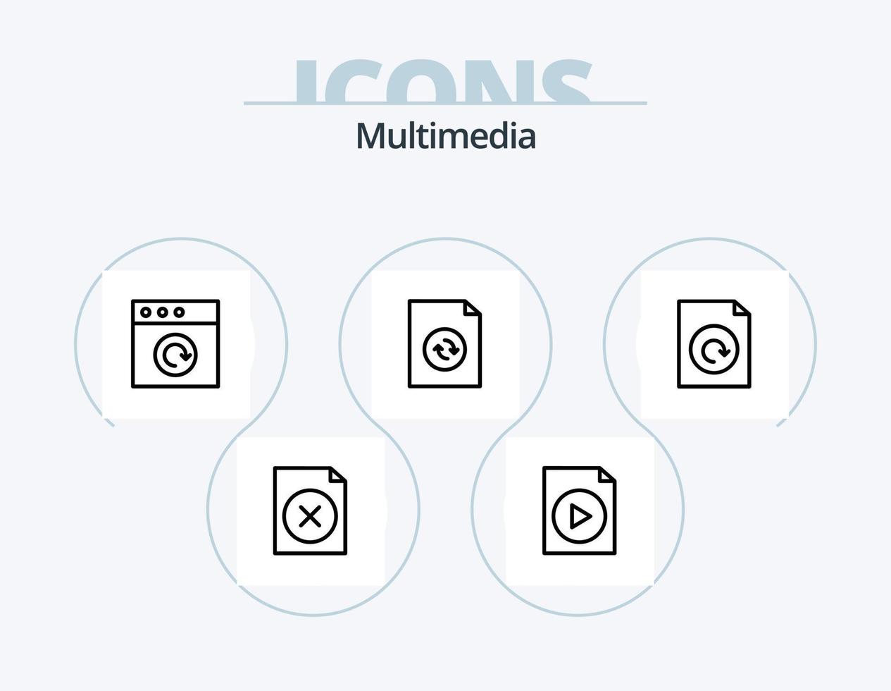 multimedia linje ikon packa 5 ikon design. . . ladda om. mac. app vektor