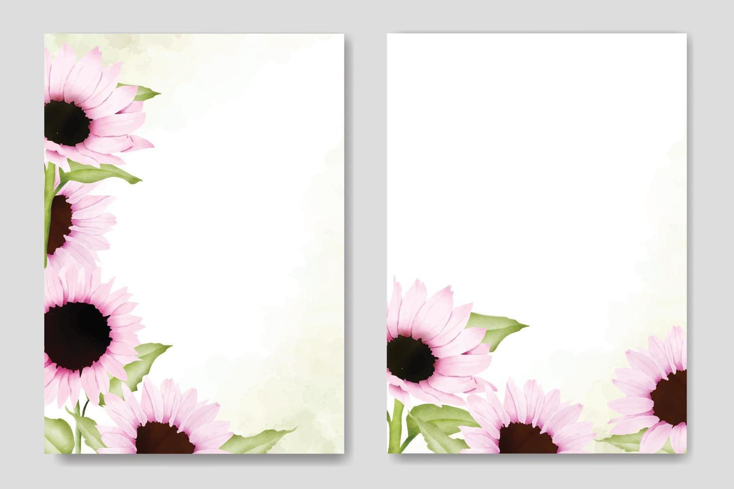 sommer aquarell chrysantheme blumenkartenset vektor