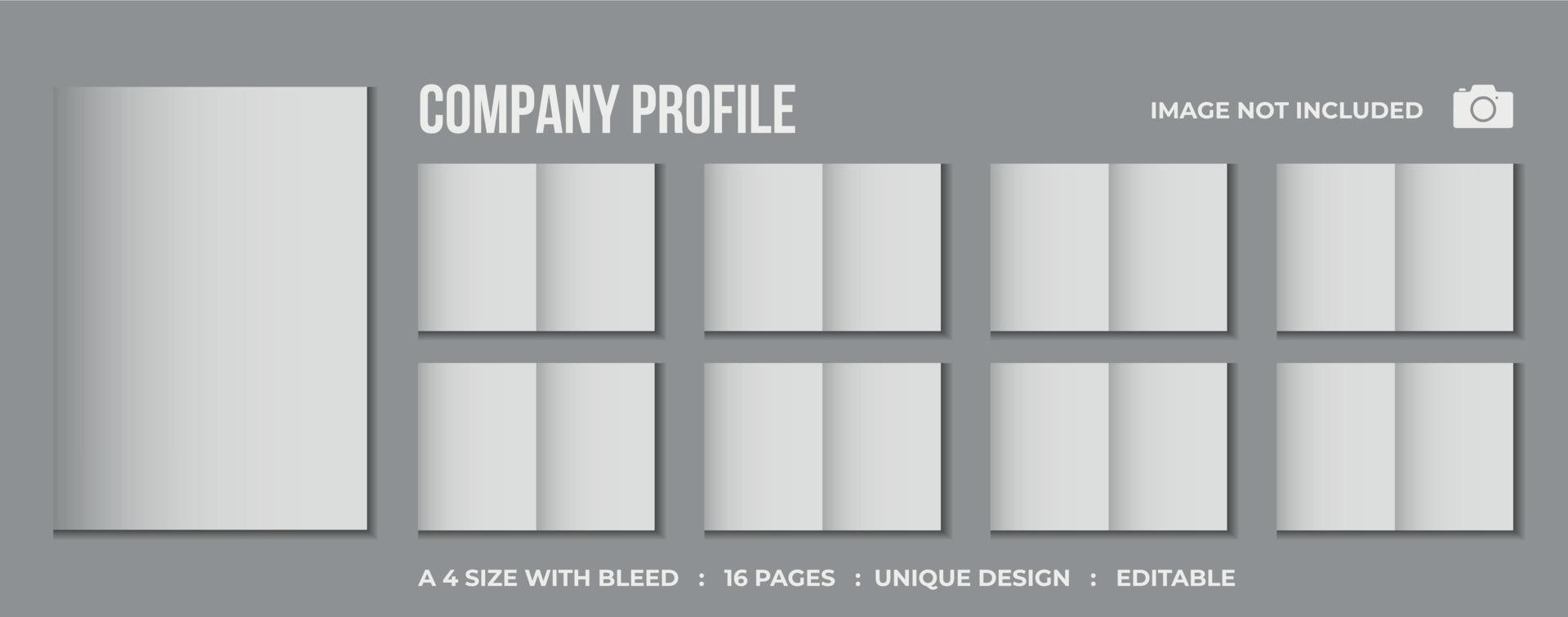 16 Seiten Firmenprofil Bifold Broschüre Mockup Design vektor