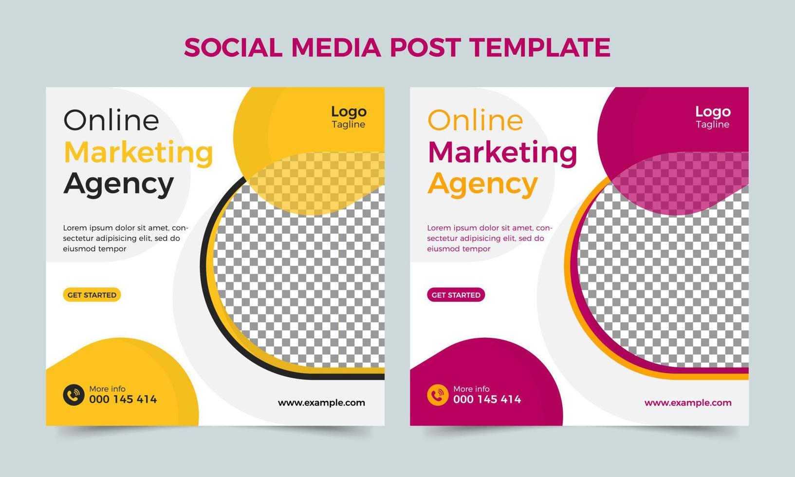 Bannerdesign für digitales Marketing oder Online-Marketing. Corporate Social Media Post-Design oder Banner-Design-Vorlage vektor