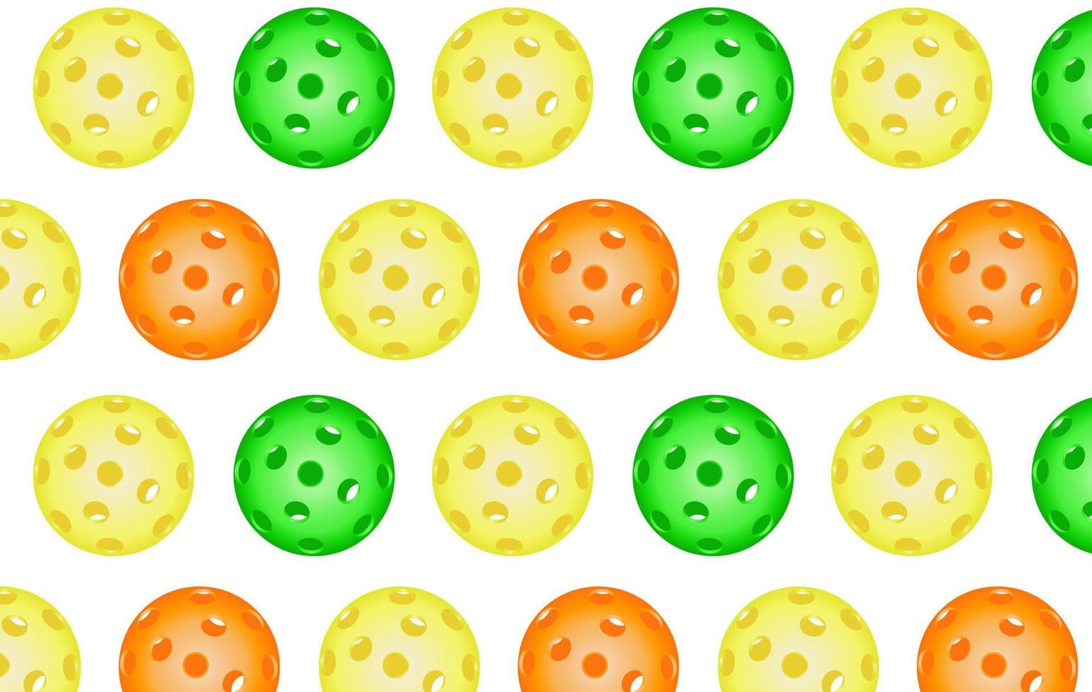sömlös mönster ljus flerfärgad pickleball bollar. pickleball sporter Utrustning för utomhus- spel. bakgrund för banderoller, tyger, papper, förpackningar. vektor 3d illustration