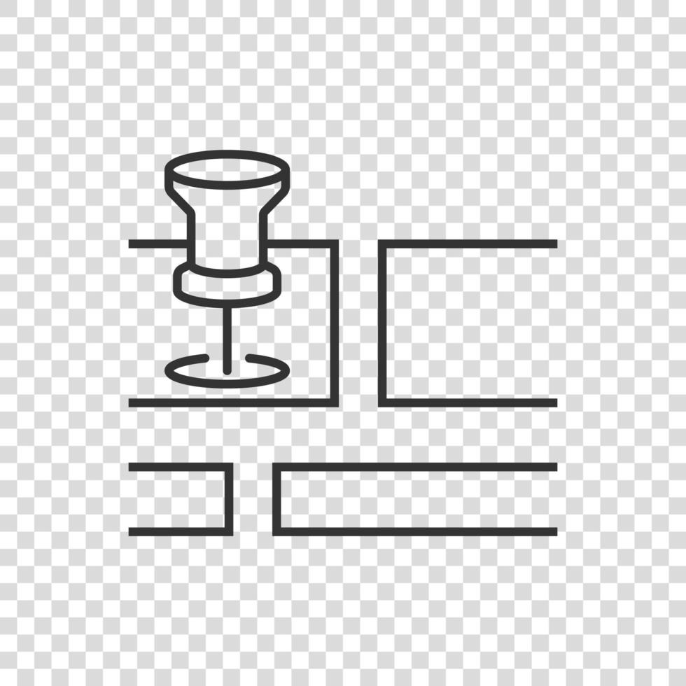 Karte-Pin-Symbol im flachen Stil. GPS-Navigationsvektorillustration auf weißem isoliertem Hintergrund. Position Geschäftskonzept finden. vektor