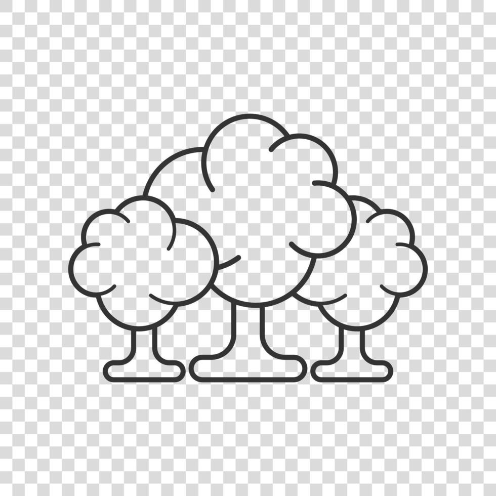 Baumsymbol im flachen Stil. Waldvektorillustration auf weißem getrenntem Hintergrund. Pflanzenschild Geschäftskonzept. vektor