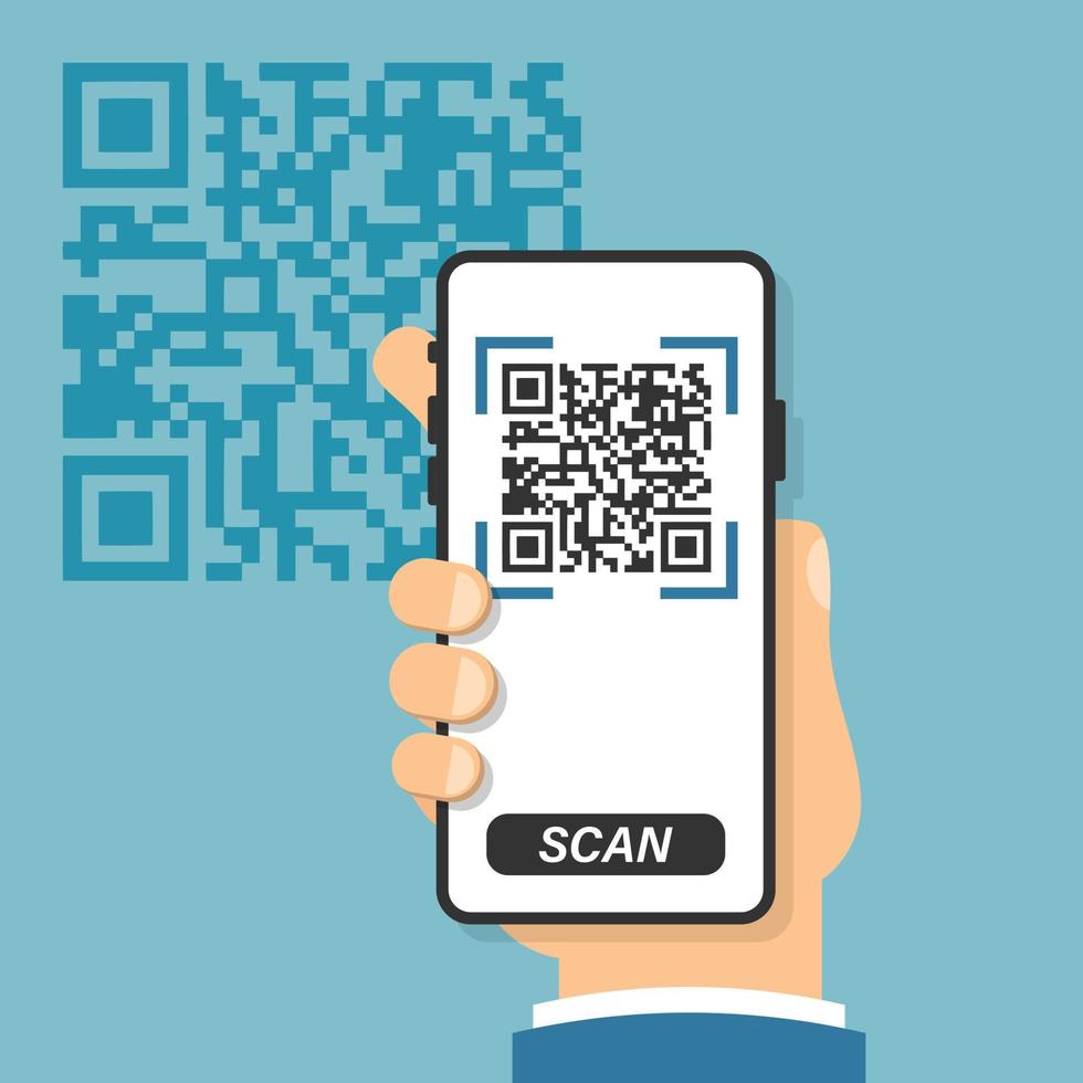 QR-Code-Scan-Symbol im flachen Stil. Handy-Scan-Vektor-Illustration auf isoliertem Hintergrund. Barcode-Lesegerät Zeichen Geschäftskonzept. vektor