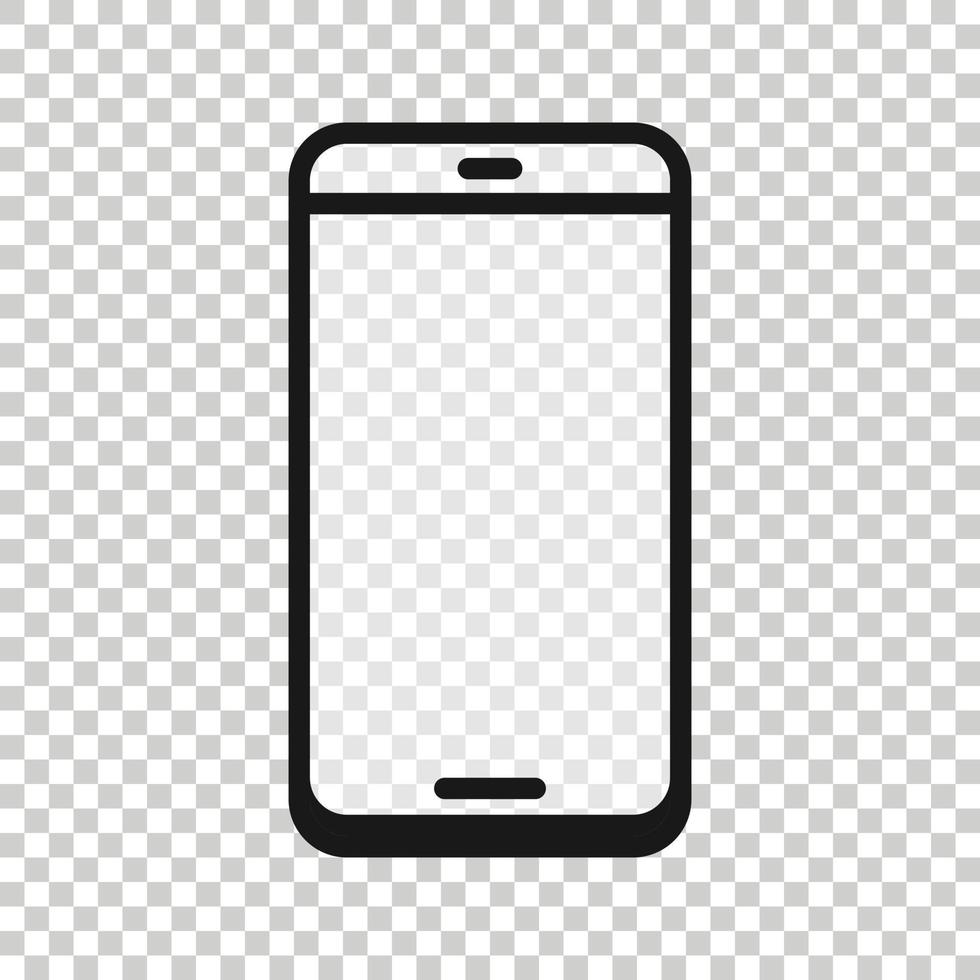 Smartphone-Symbol für leeren Bildschirm im flachen Stil. Handy-Vektor-Illustration auf weißem Hintergrund isoliert. Telefon-Business-Konzept. vektor