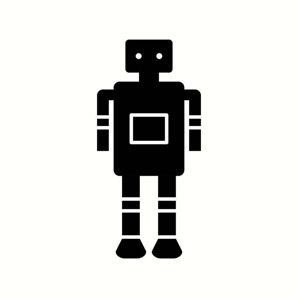 einzigartiges Roboter-Vektor-Glyphen-Symbol vektor