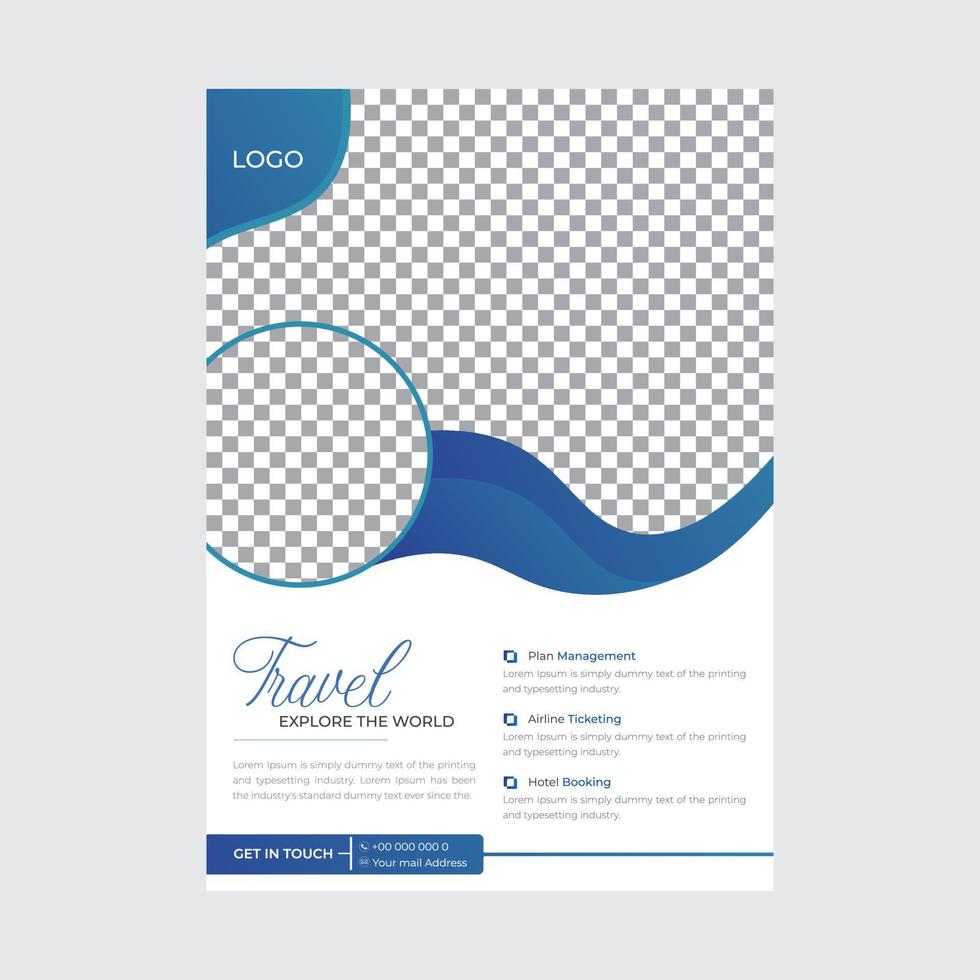 företag flygblad design och broschyr omslag sida mall för resa byrå vektor