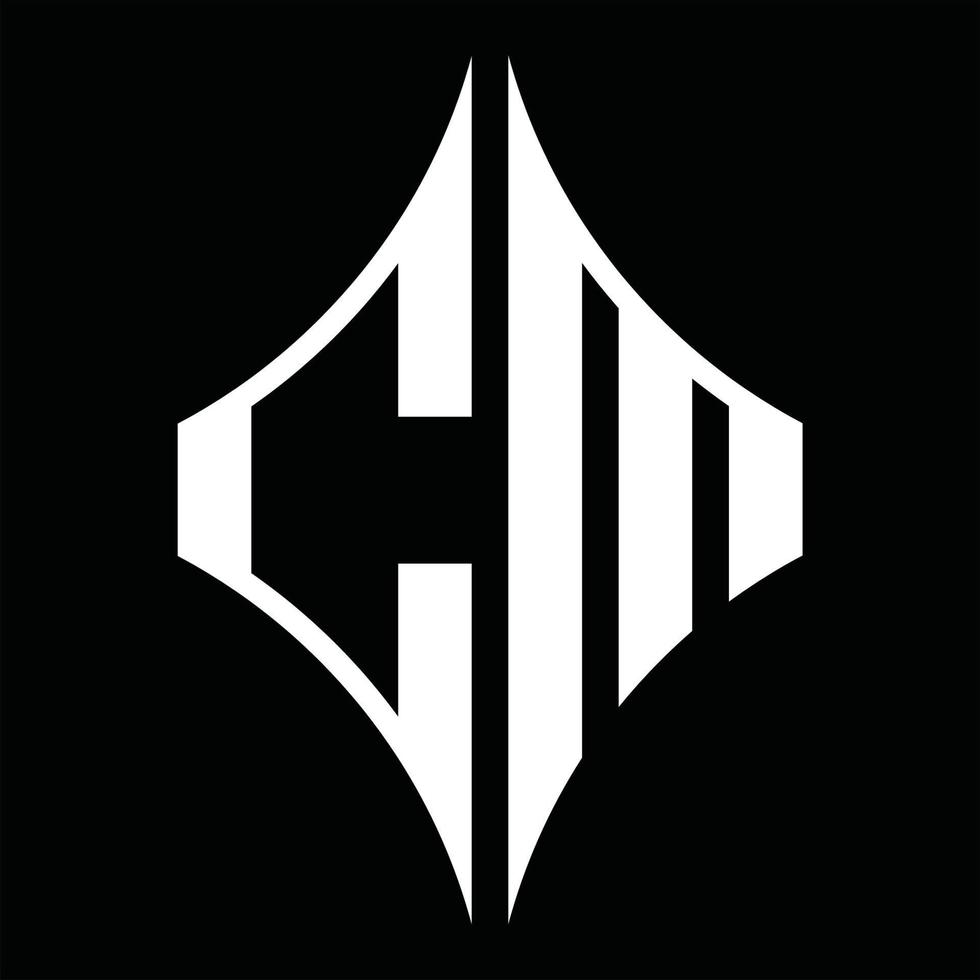 cm-Logo-Monogramm mit Rautenform-Designvorlage vektor