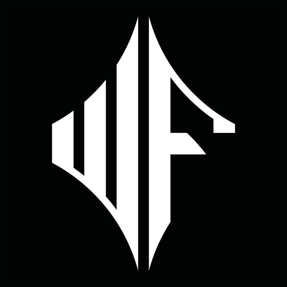 wf-Logo-Monogramm mit Rautenform-Designvorlage vektor