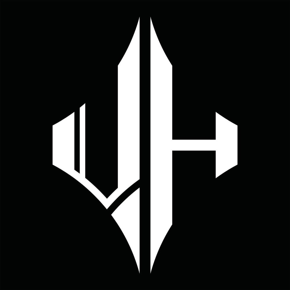vh-Logo-Monogramm mit Rautenform-Designvorlage vektor