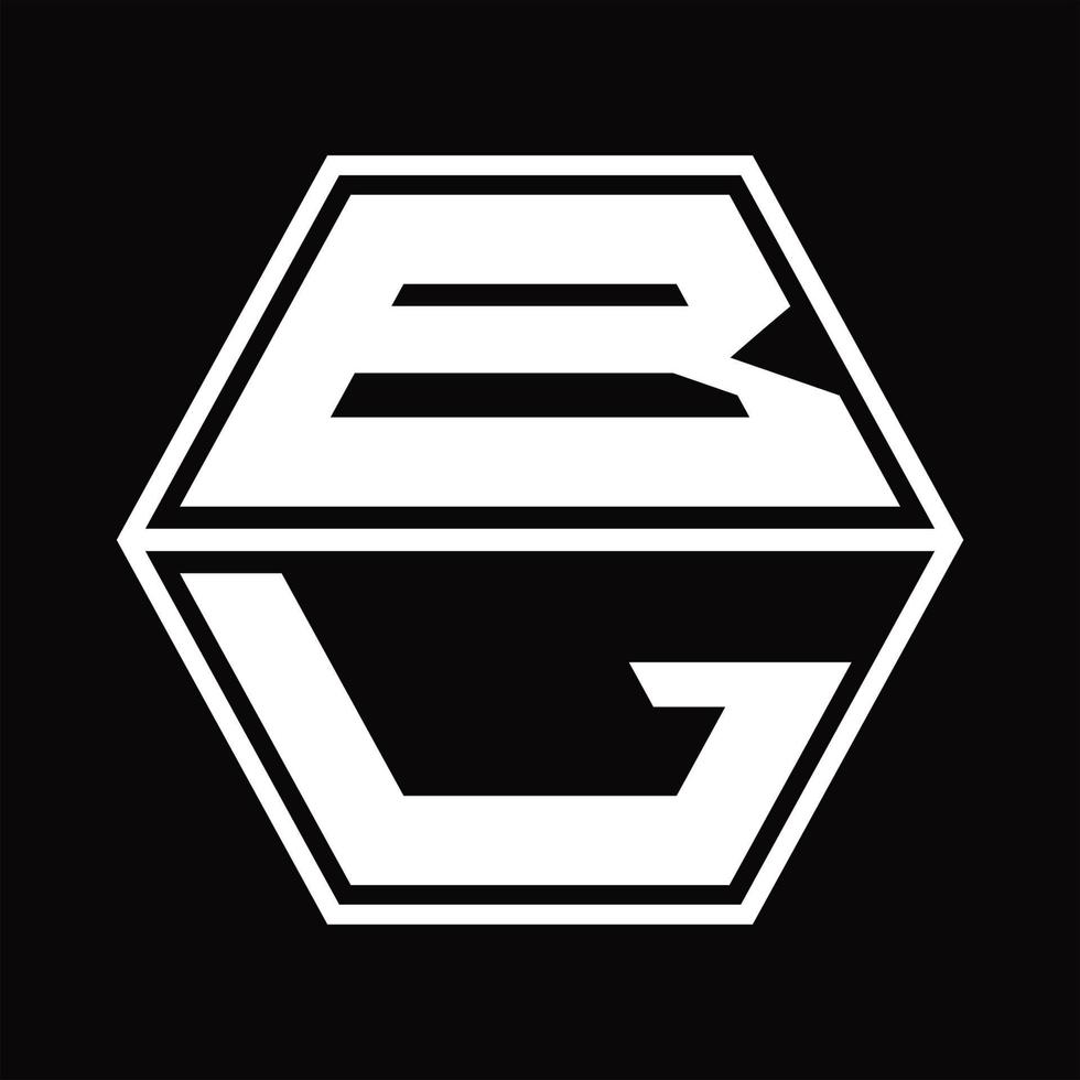 bl logotyp monogram med sexhörning form upp och ner design mall vektor
