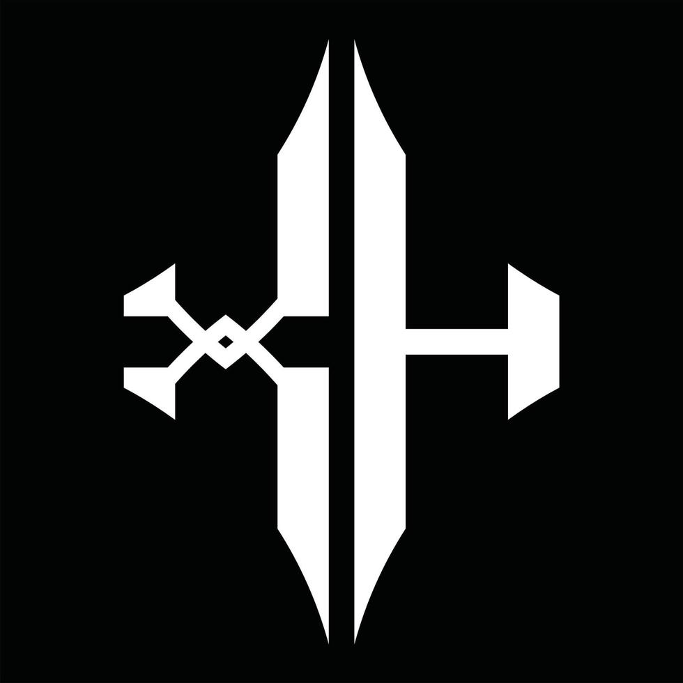 xh logotyp monogram med diamant form design mall vektor