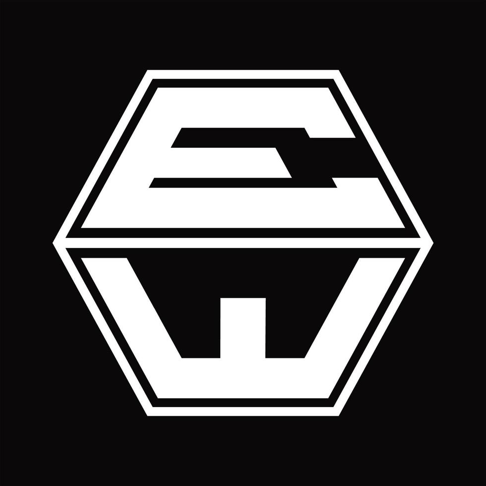 Neues Logo-Monogramm mit sechseckiger Form nach oben und unten Designvorlage vektor