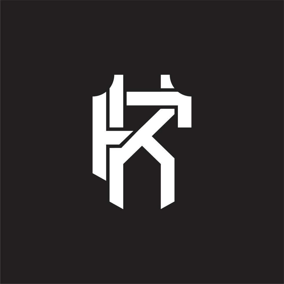 K F logotyp monogram design mall vektor